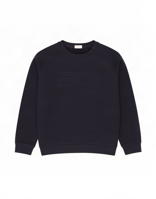 Felpa grafica da uomo Fila 2XL cotone blu navy