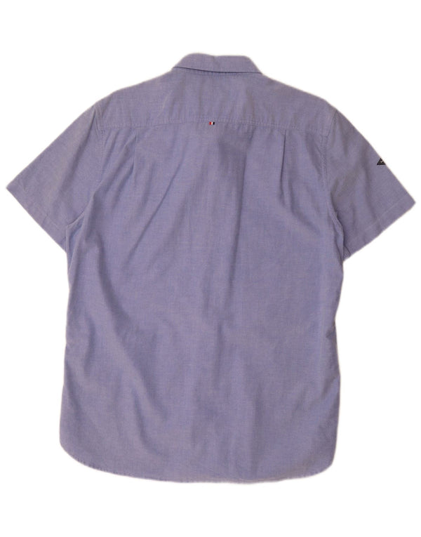 Camicia da uomo a maniche corte Oxford Superdry XL in cotone blu