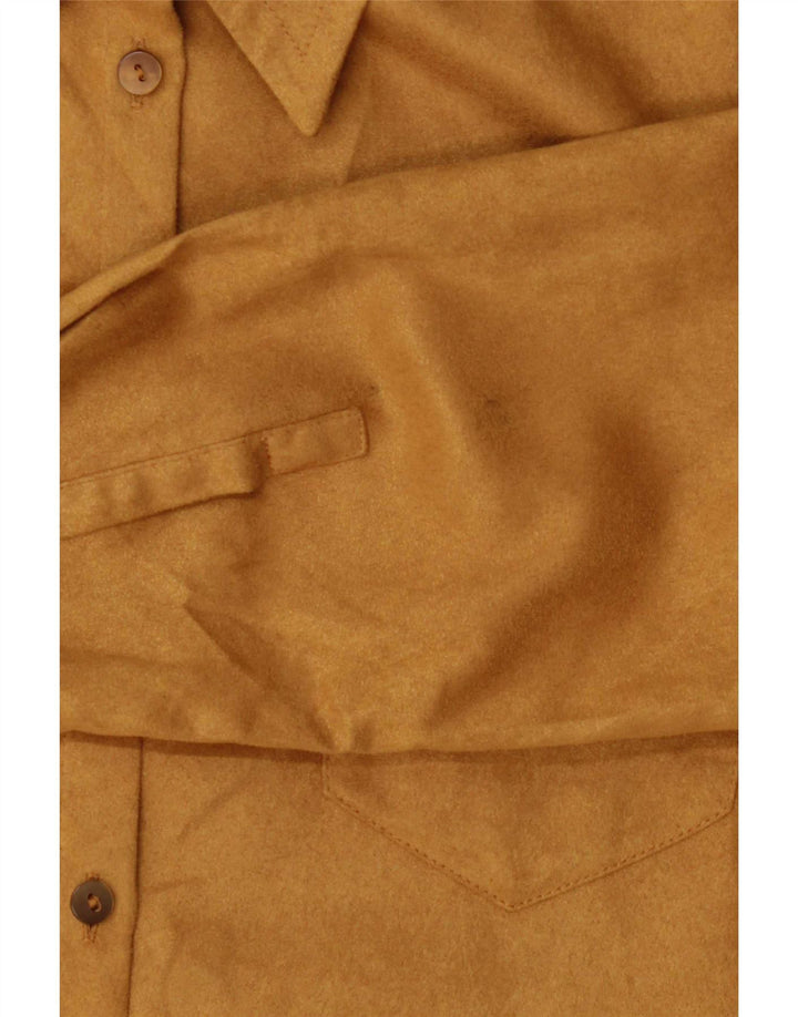 Camicia da donna Marks & Spencer in finta pelle scamosciata UK 10 piccola poliestere beige