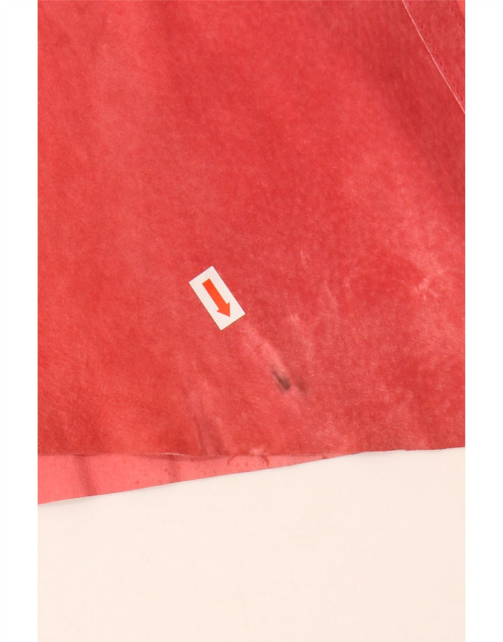 Gonna asimmetrica in pelle scamosciata da donna Danier UK 14 Large W32 Poliestere rosso