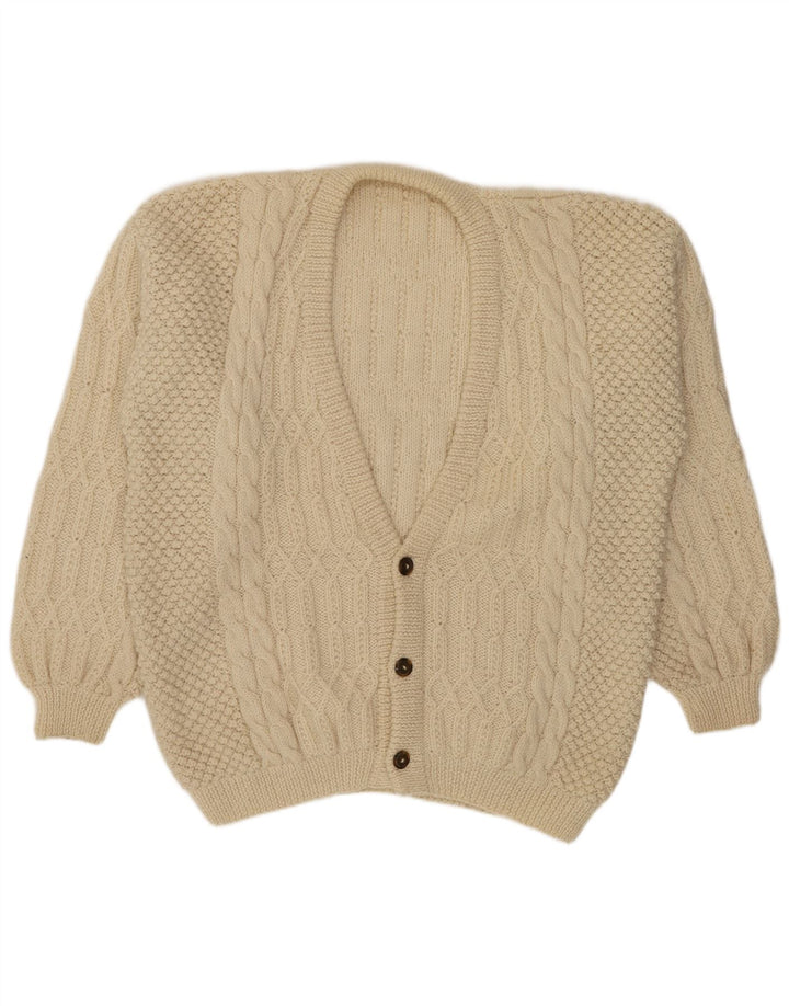 Maglione cardigan da uomo vintage XL bianco sporco