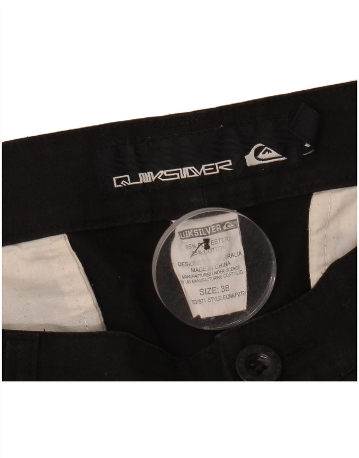 Pantaloni chino dritti da uomo QUIKSILVER W38 L31 poliestere nero