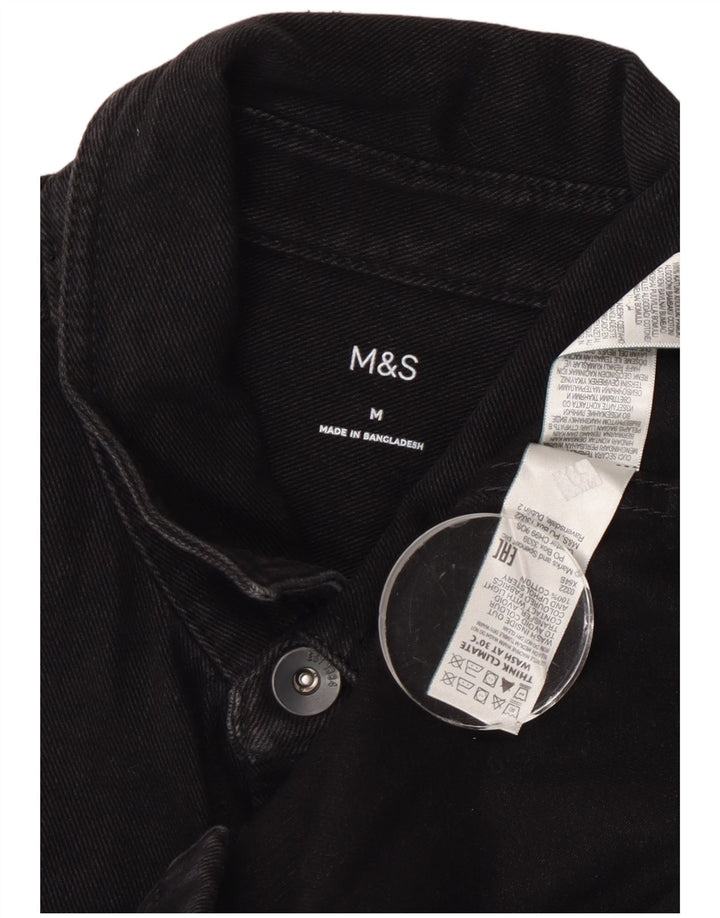 Camicia di jeans da uomo Marks & Spencer in cotone nero medio
