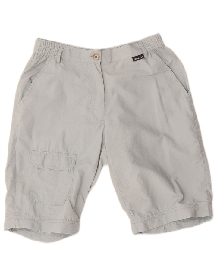 Pantaloncini cargo da donna Think Pink IT 44 Medium W27 Poliestere grigio