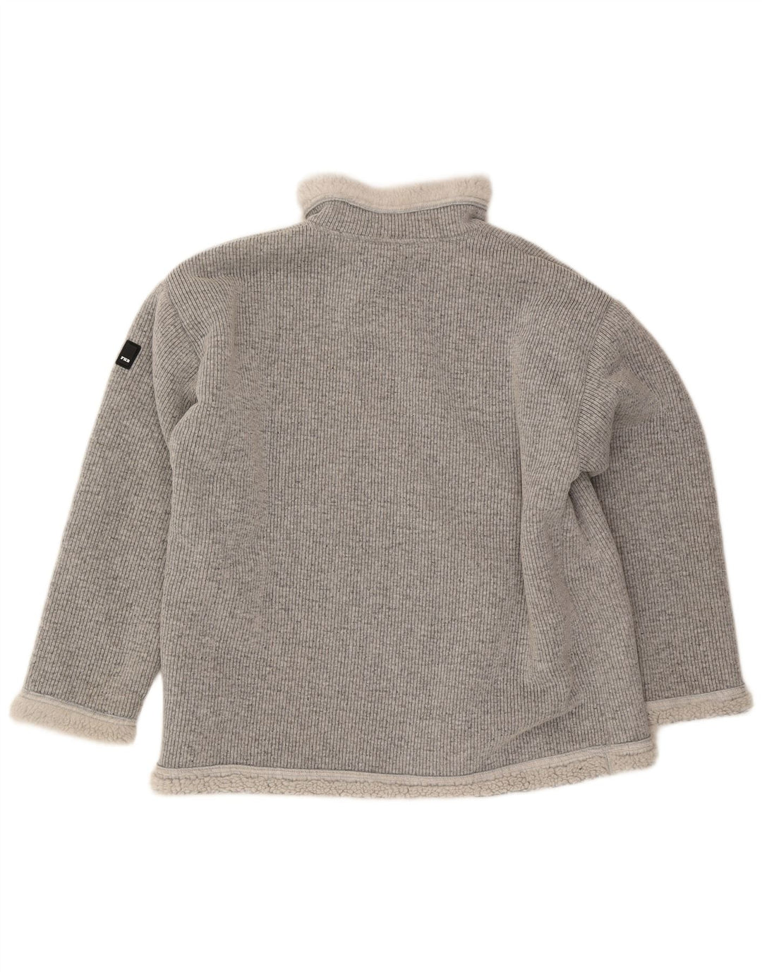 Felpa FHB da uomo in sherpa con zip e collo, maglione XL, poliestere grigio