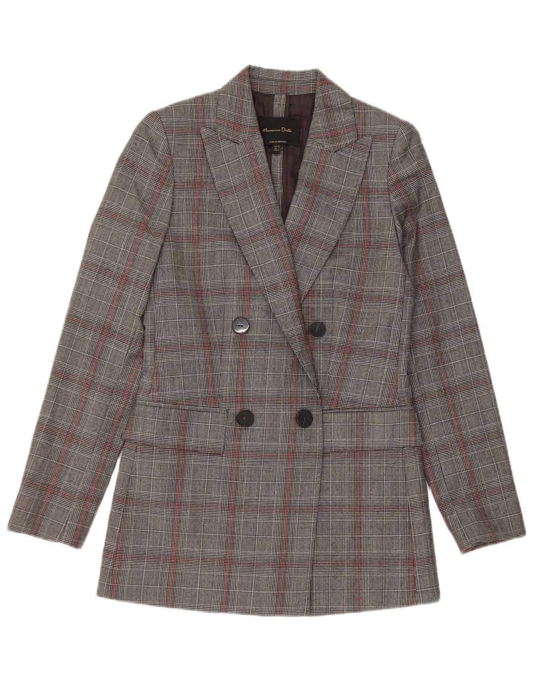 Giacca blazer lunga da donna Massimo Dutti EU 34 2XS pied de poule grigio