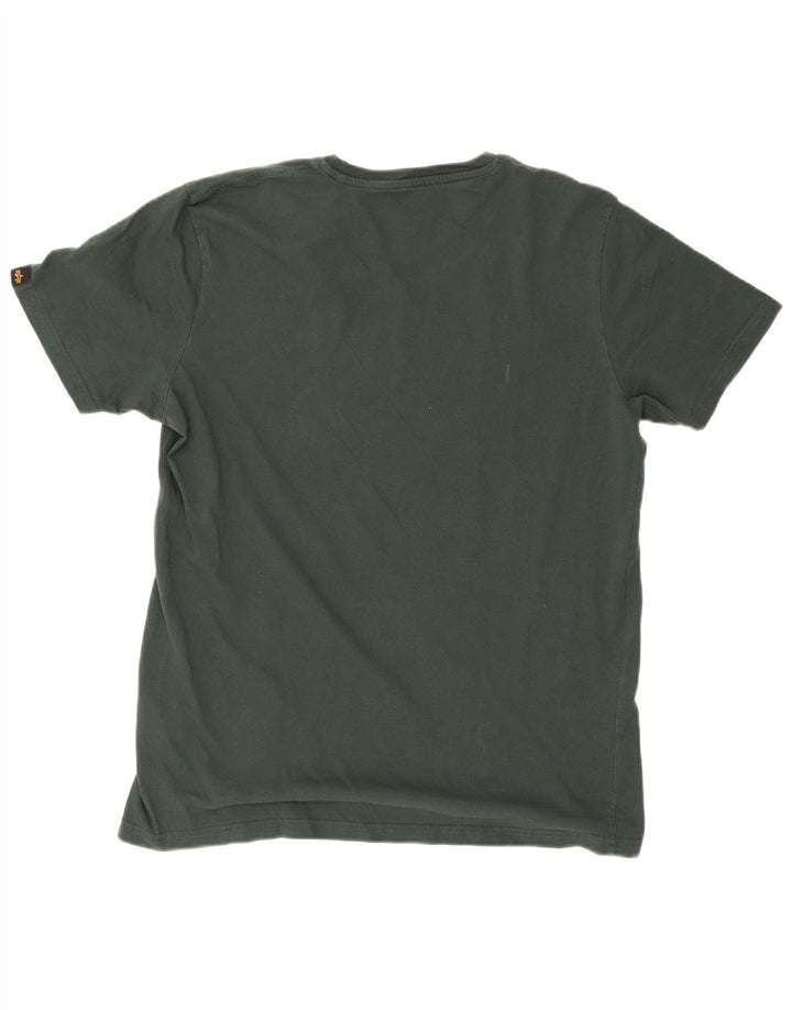T-shirt grafica da uomo Alpha Industries Top grande in cotone verde