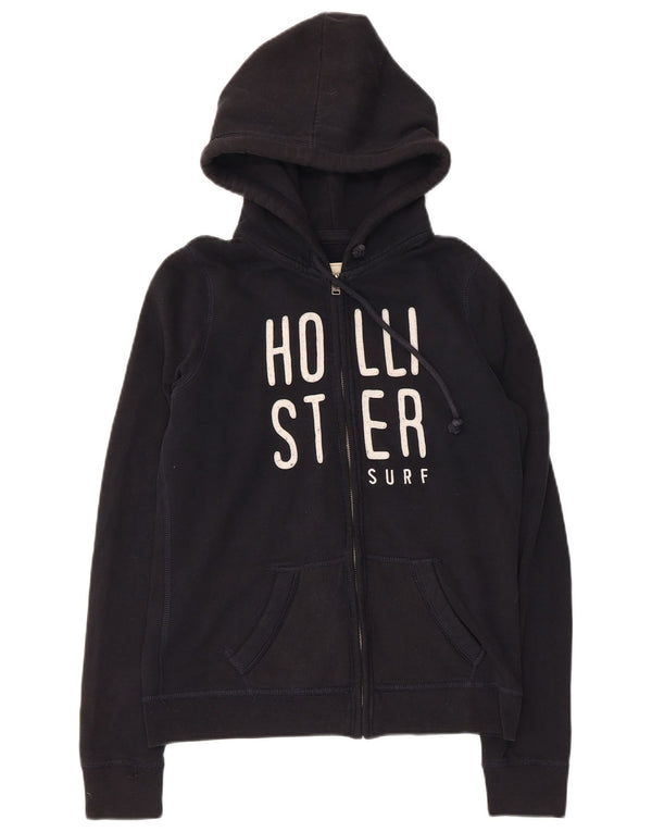 Maglione con cappuccio e zip grafica da donna HOLLISTER UK 12 medio nero