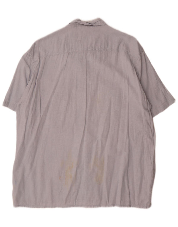 Camicia Trussardi Jeans Uomo Manica Corta 2XL Cotone Blu