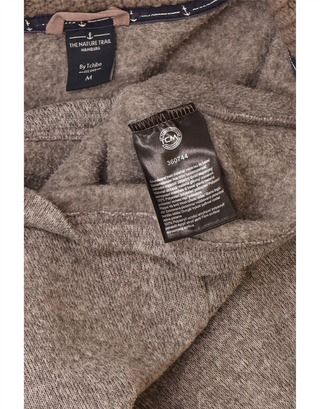 Maglione con cappuccio e zip a lunga lunghezza da donna VINTAGE UK 14 Poliestere grigio medio