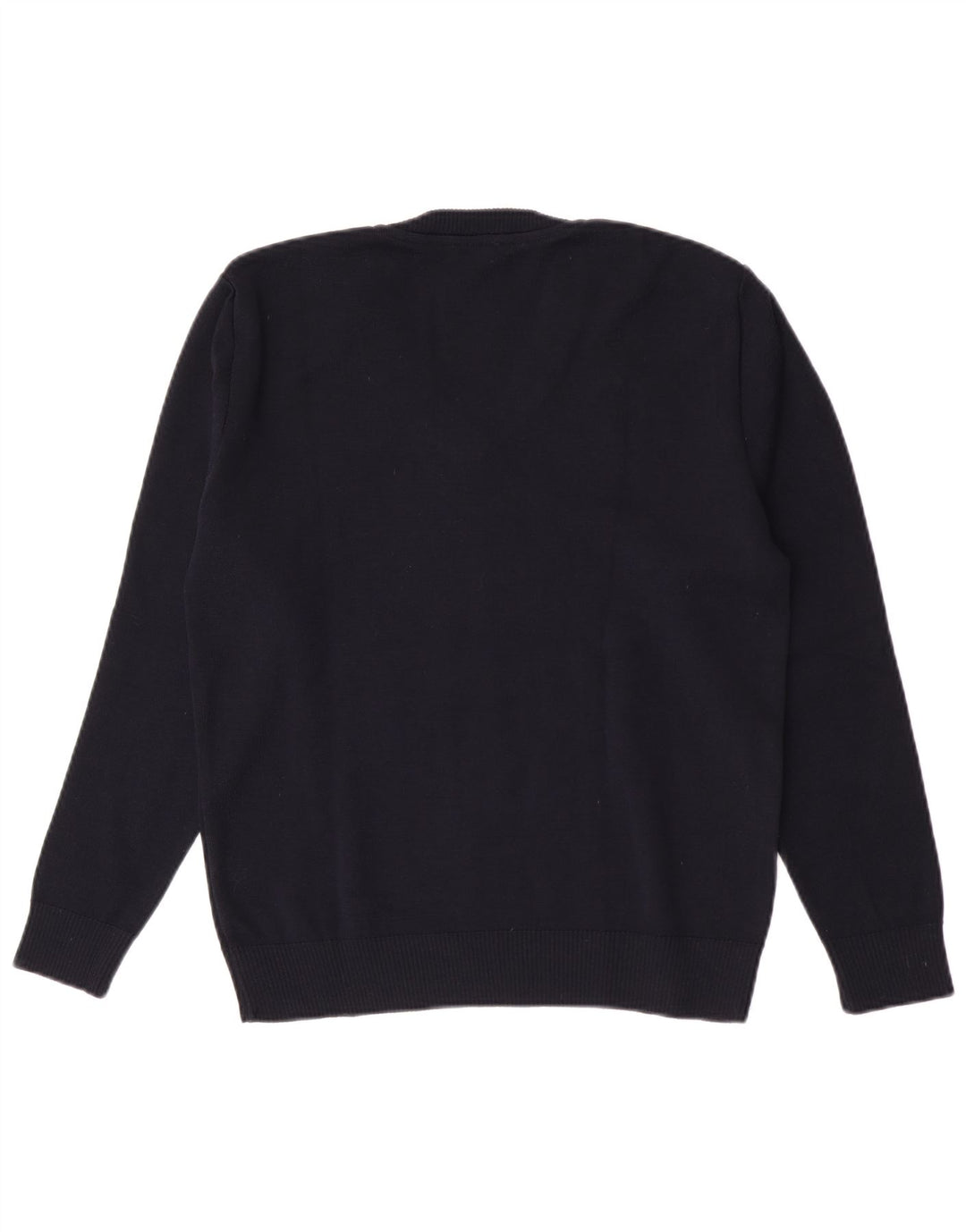 Maglione vintage da donna con scollo a V IT 42 blu navy medio