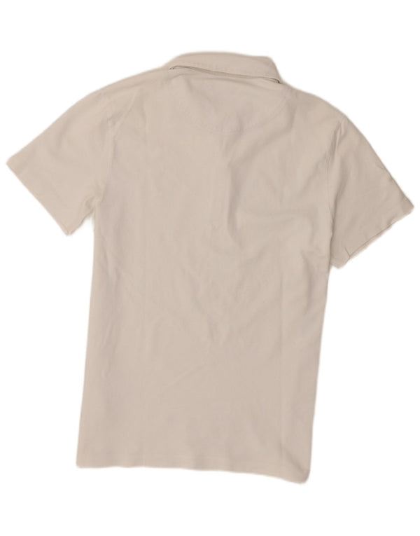 Hugo Boss Mens Slim Fit Polo Shirt 2XL White Pinstripe Cotton