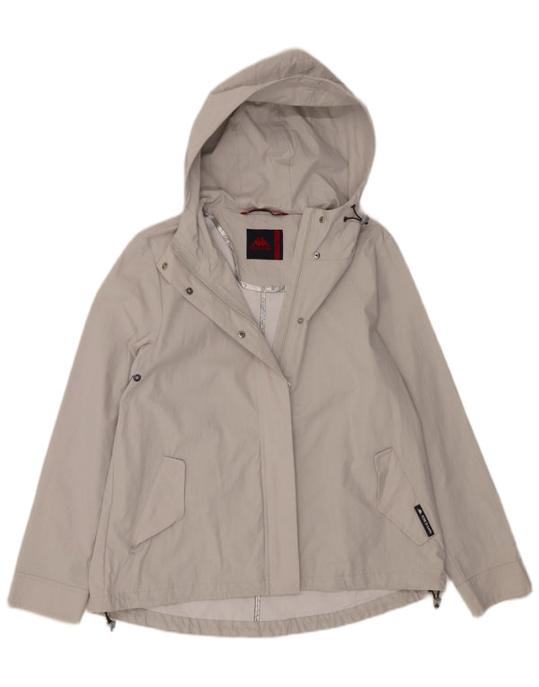 Giacca a vento con cappuccio da donna Kappa UK 14 Cotone grigio medio