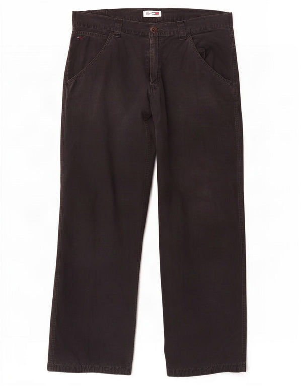 Pantaloni casual larghi da uomo Tommy Hilfiger W36 L32 cotone nero