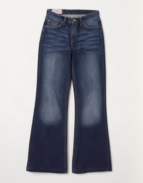 Jeans svasati da donna Rifle lavaggio acido W27 L30 cotone blu