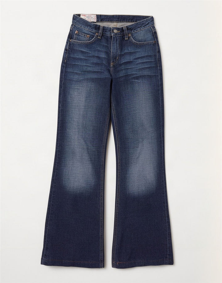 Jeans svasati da donna Rifle lavaggio acido W27 L30 cotone blu
