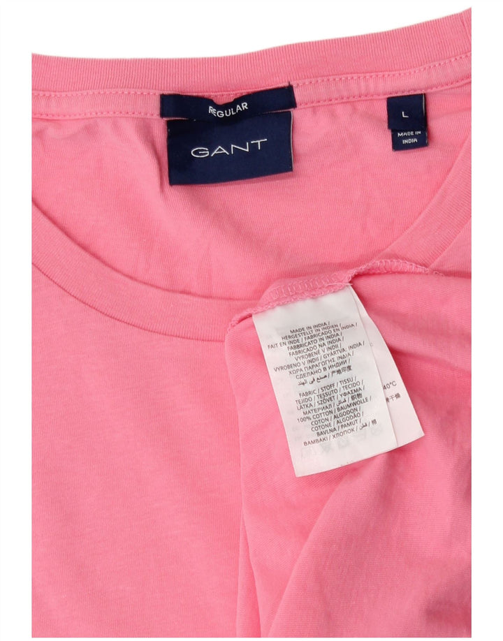 Gant T-shirt regolare da uomo Top grande in cotone rosa