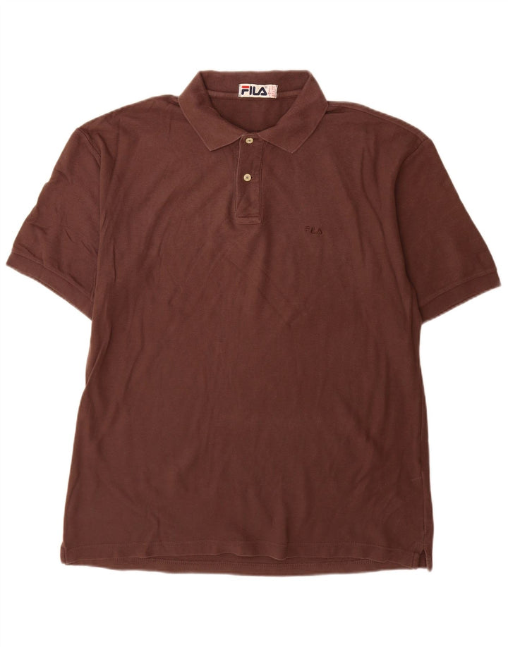 Polo da uomo Fila IT 52 Large in cotone marrone