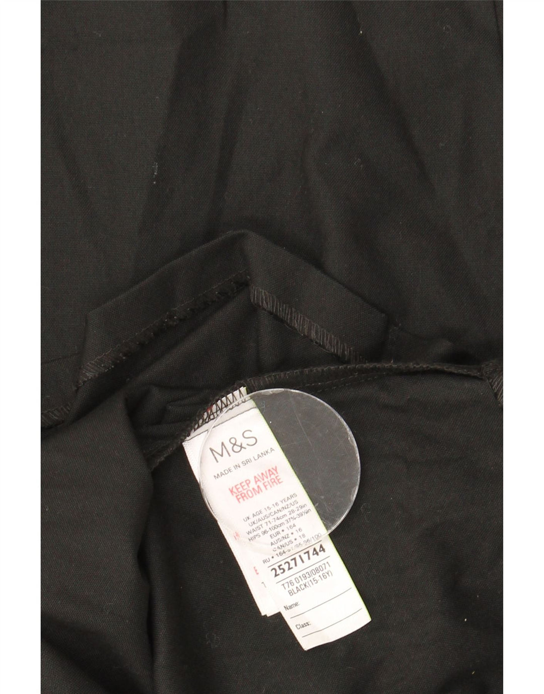Gonna a tubino per ragazze Marks & Spencer 15-16 anni W29 poliestere nero