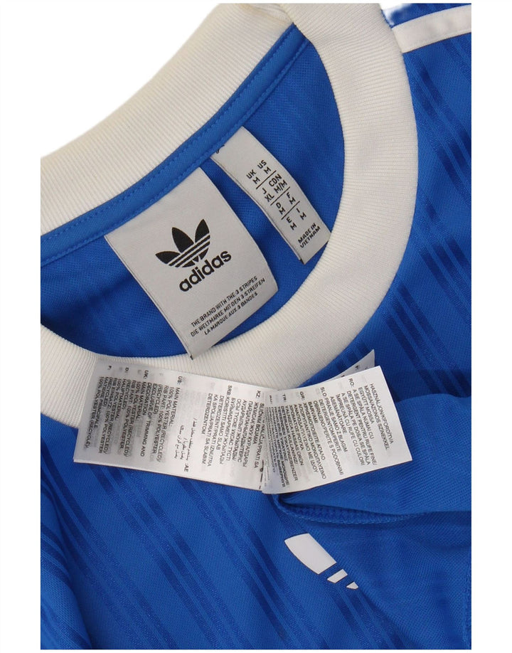 T-shirt grafica da uomo ADIDAS Top in poliestere a righe blu medio