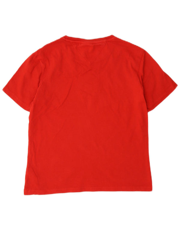 T-shirt grafica a maniche corte da donna Tommy Hilfiger Top UK 10 Small Rossa
