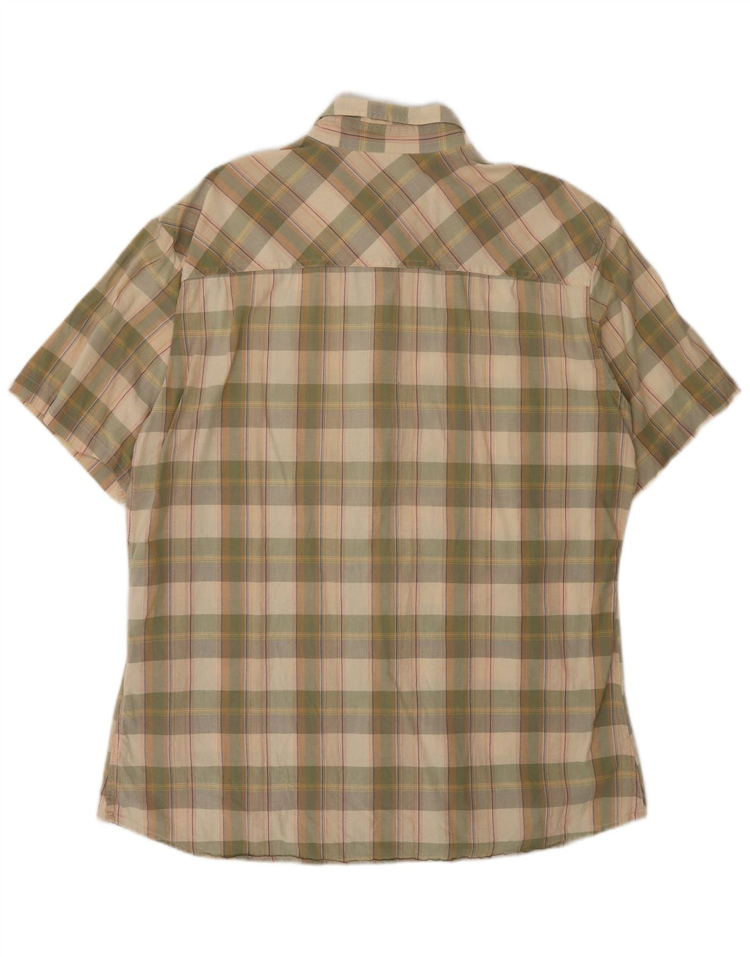 Camicia a maniche corte da uomo Marlboro Classics 2XL cotone a quadri verdi