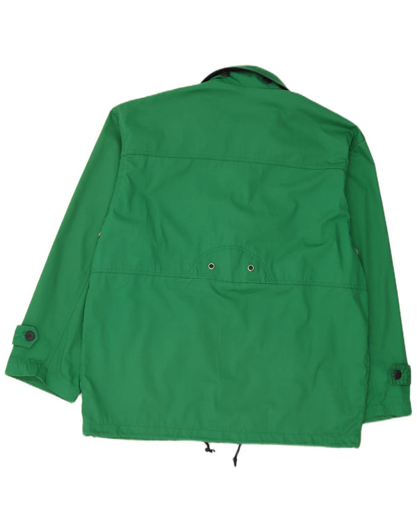 Giacca utilitaria vintage da uomo, vestibilità ampia, da yachting, UK 38, poliestere verde medio