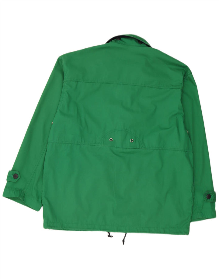 Giacca utilitaria vintage da uomo, vestibilità ampia, da yachting, UK 38, poliestere verde medio
