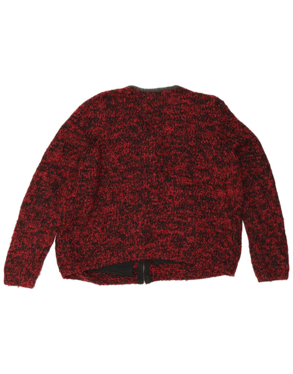 Marks & Spencer Womens Cardigan Sweater UK 16 Large Burgundy Flecked