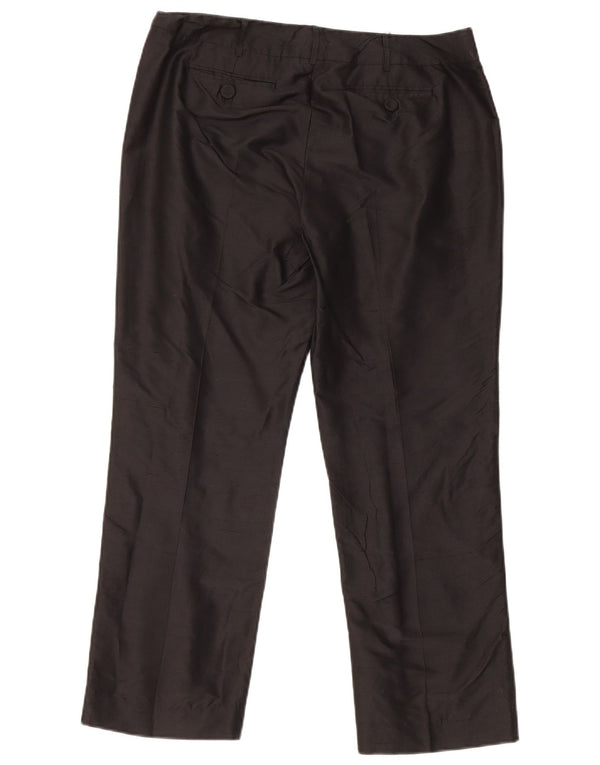 Pantaloni corti dritti da donna Marella UK 12 medi W30 L25 seta nera