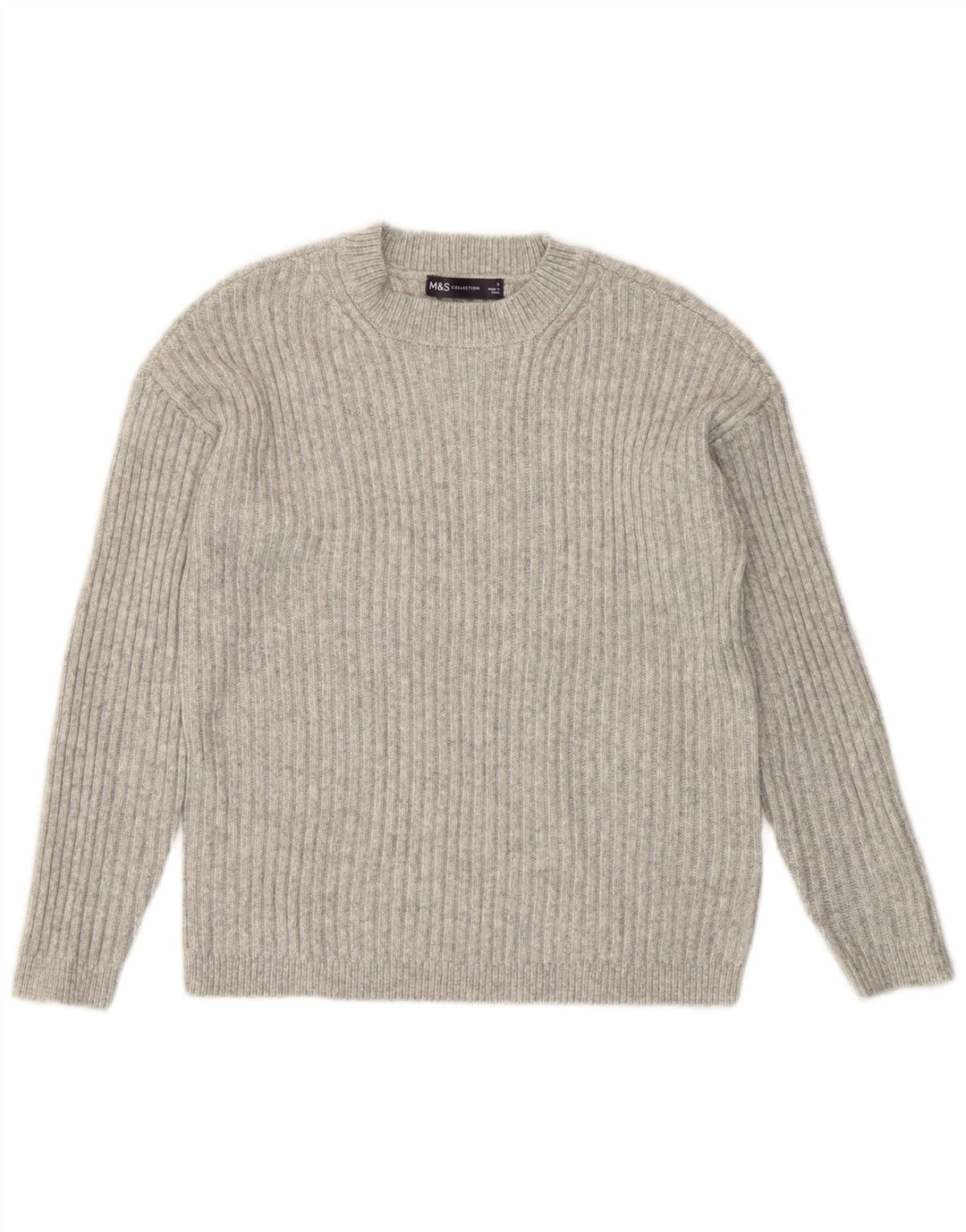 Maglione maglione girocollo da donna Marks & Spencer girocollo UK 10 piccolo grigio