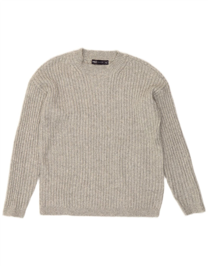 Maglione maglione girocollo da donna Marks & Spencer girocollo UK 10 piccolo grigio