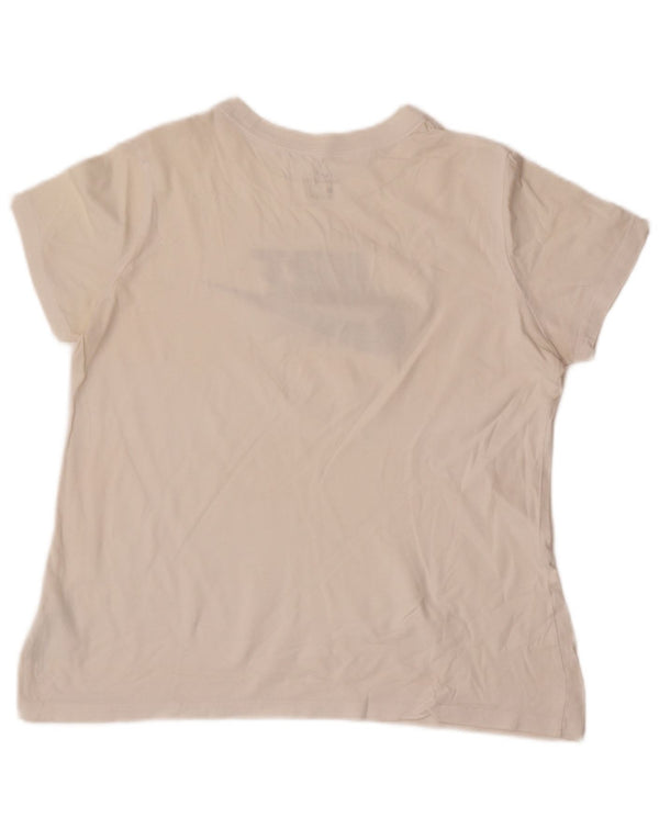 T-shirt grafica da donna Nike Top UK 16 grande cotone bianco