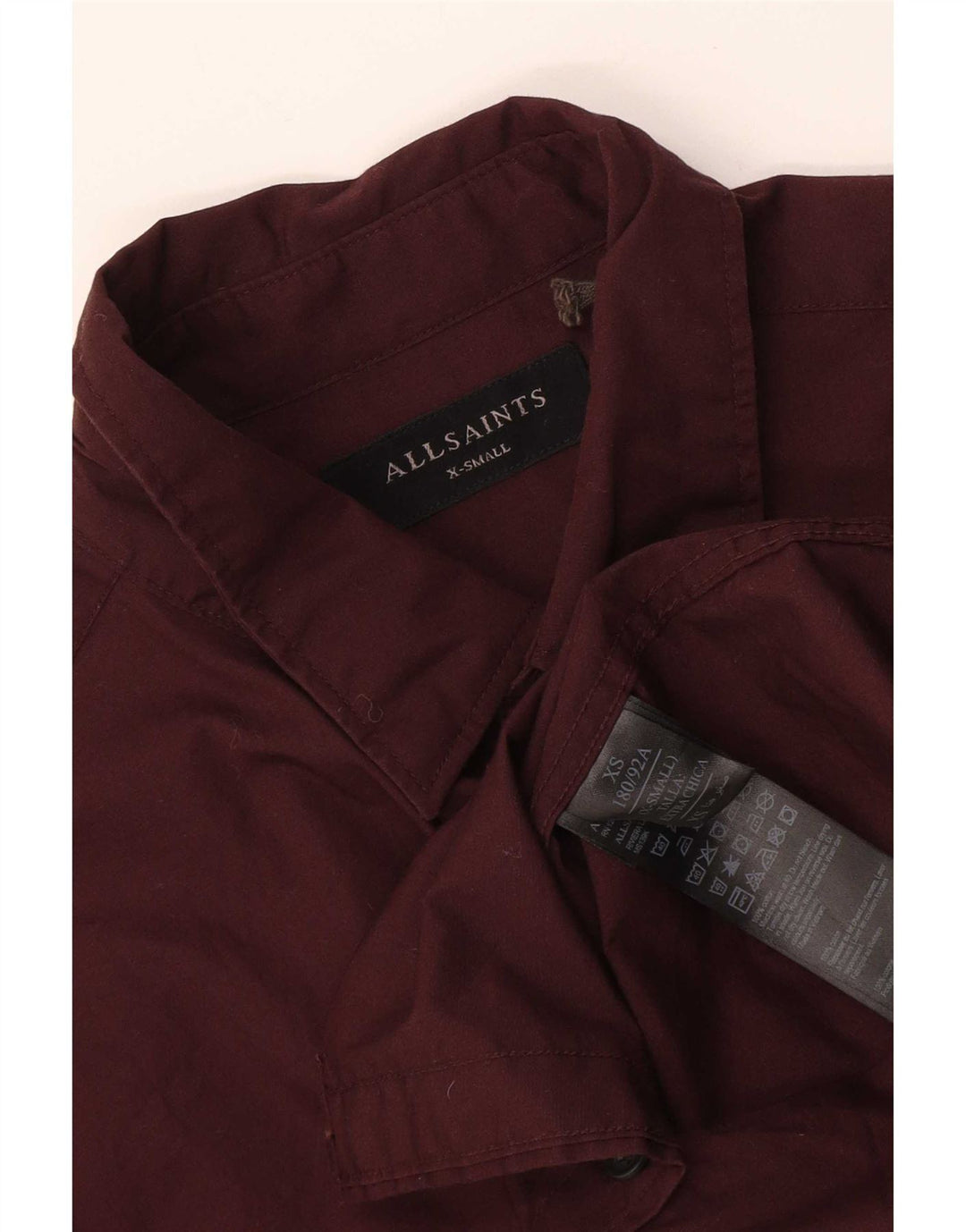 Camicia da uomo All Saints XS in cotone bordeaux