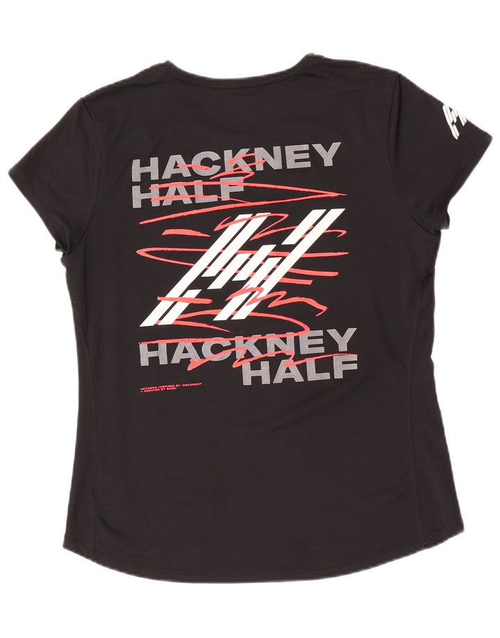 T-shirt grafica Nike Dri Fit da donna, taglia UK 16, grande, poliestere nero