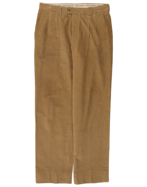 BURBERRY Pantaloni da uomo in velluto a coste con pegging US 44 XL W32 L32 Cotone beige