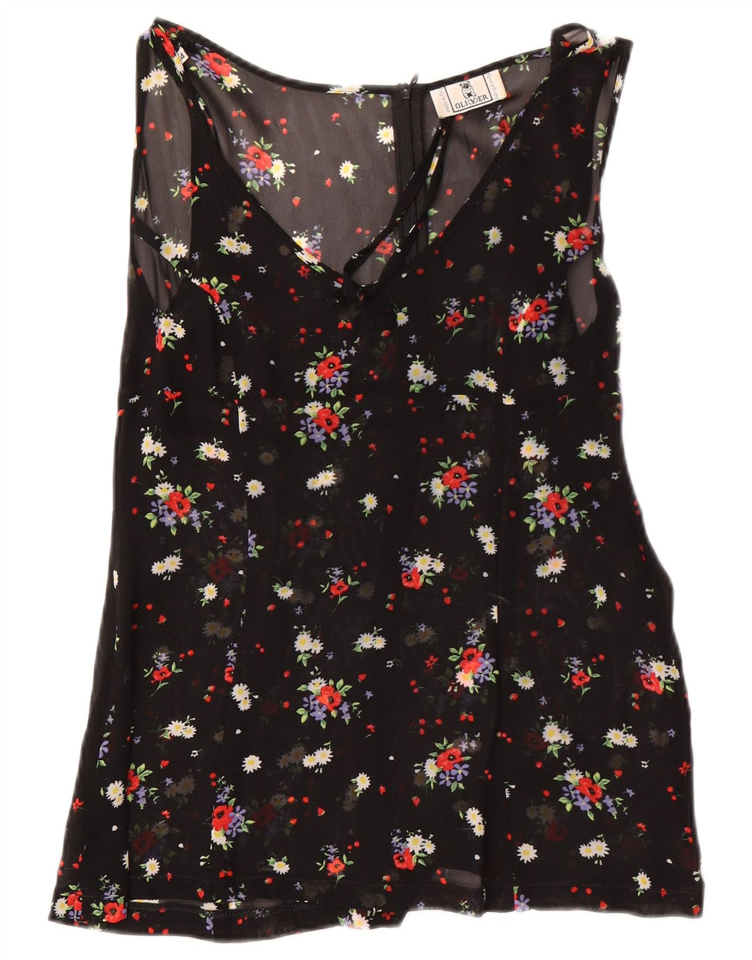 Blusa senza maniche da donna Oliver By Valentino IT 44 Medio Nero floreale