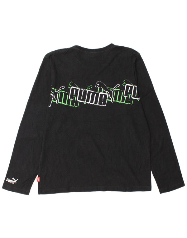 Puma Maglia grafica da uomo a maniche lunghe media nera