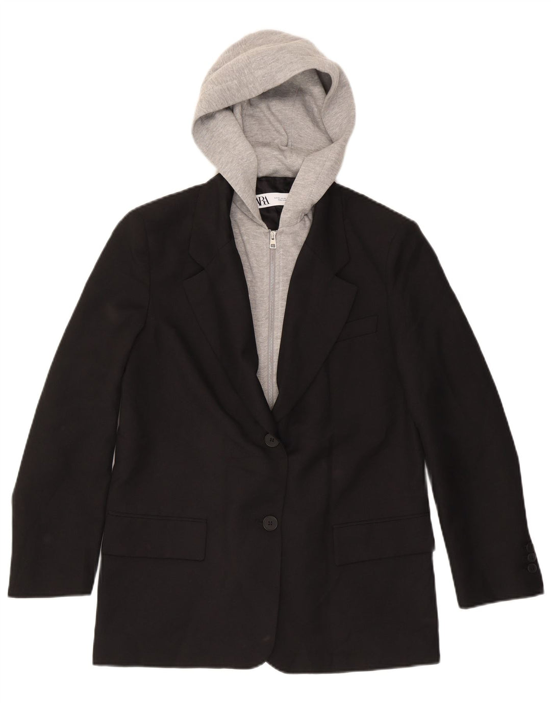 Giacca blazer oversize con cappuccio da donna Zara UK 6 XS color block nero