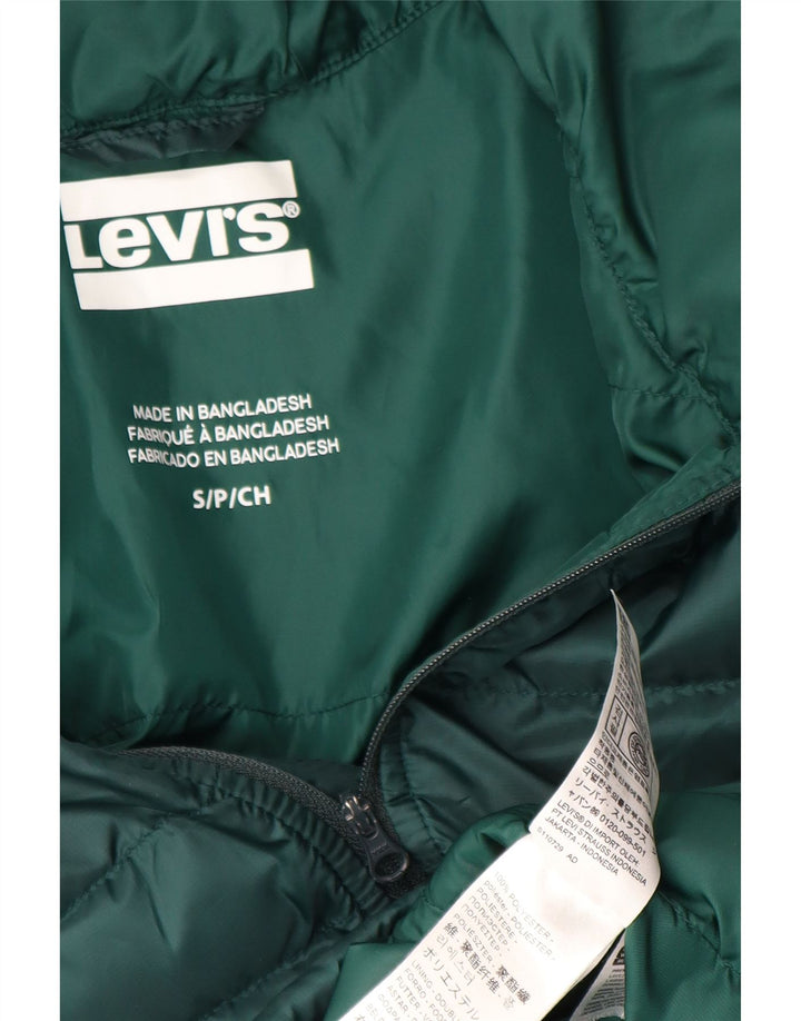 Giacca imbottita con cappuccio da uomo Levi's UK 36 Small Verde Poliestere