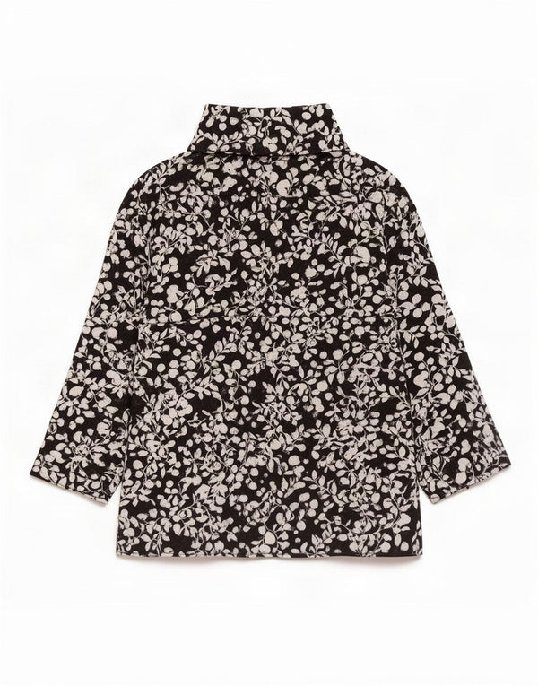 Luisella Mariani Camicetta da donna con maniche a 3/4 Top UK 14 Medio Nero floreale