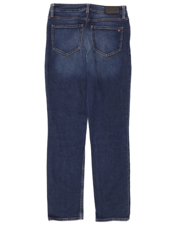 Tommy Hilfiger Donna Roma RW Jeans dritti W28 L30 Blu Navy Cotone