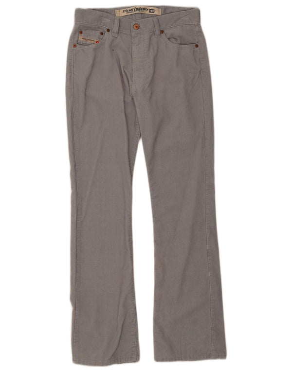 Diesel Womens Bootcut Corduroy Trousers W27 L30 Grey Cotton