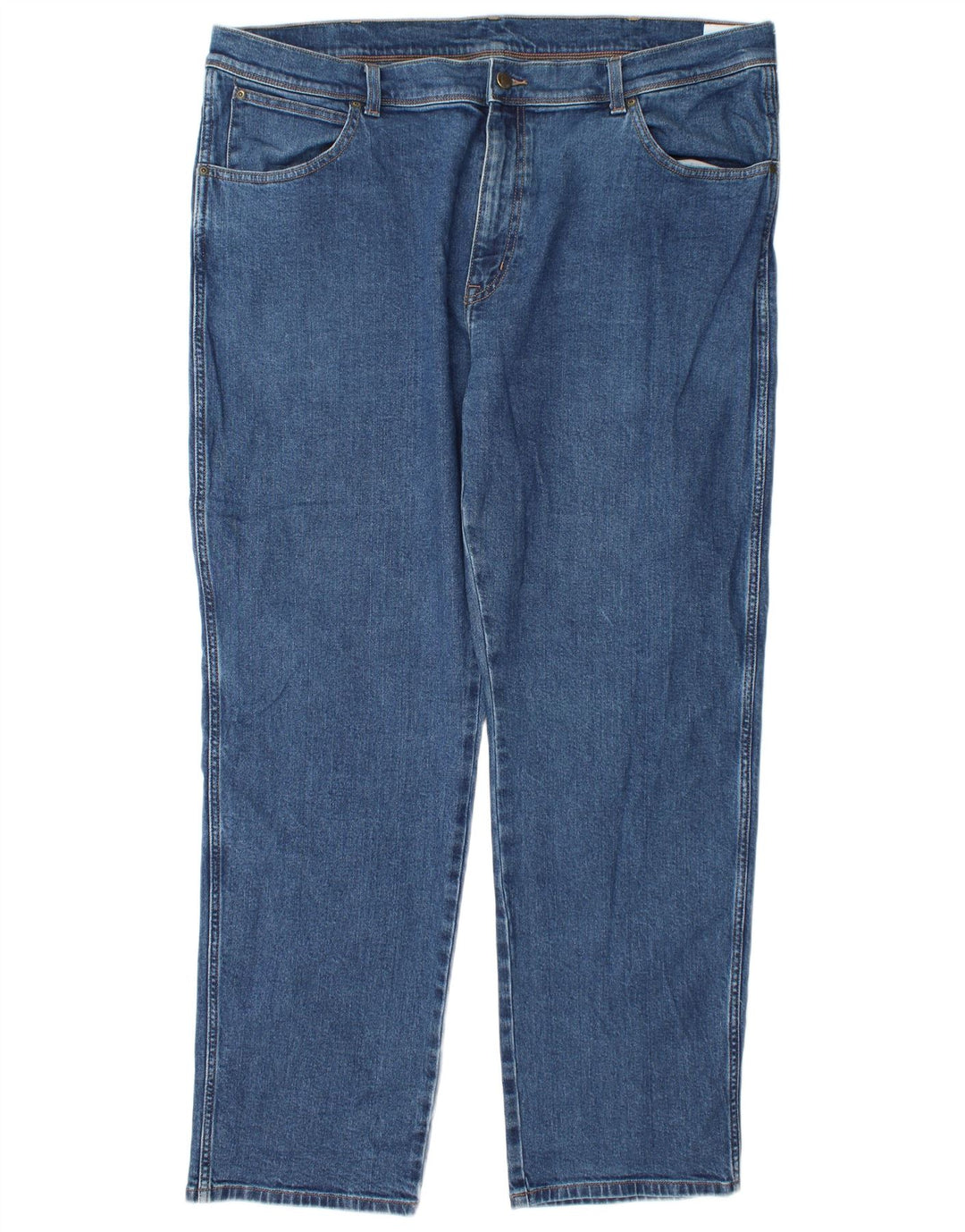 Jeans dritti regolari da uomo Wrangler W42 L32 cotone blu