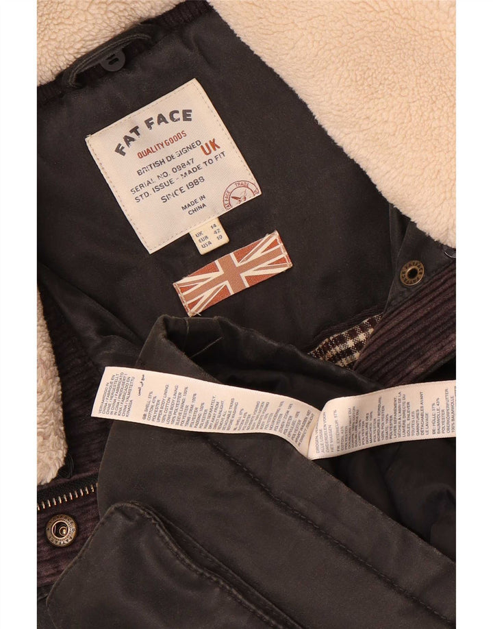 Giacca Parka con cappuccio da donna Fat Face UK 12 cotone nero medio