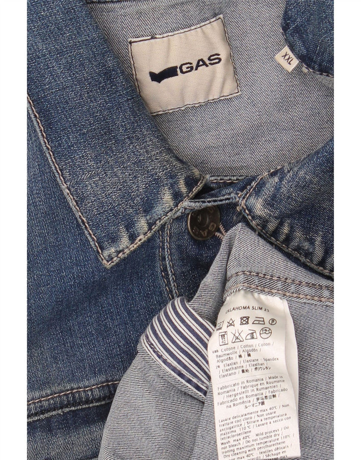 GAS Womens Oklahoma Slim Denim Jacket UK 20 2XL Blue Cotton