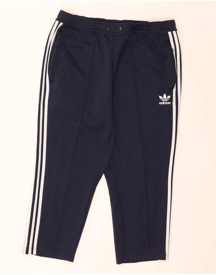Pantaloni da tuta corti da uomo Adidas Large in poliestere blu navy