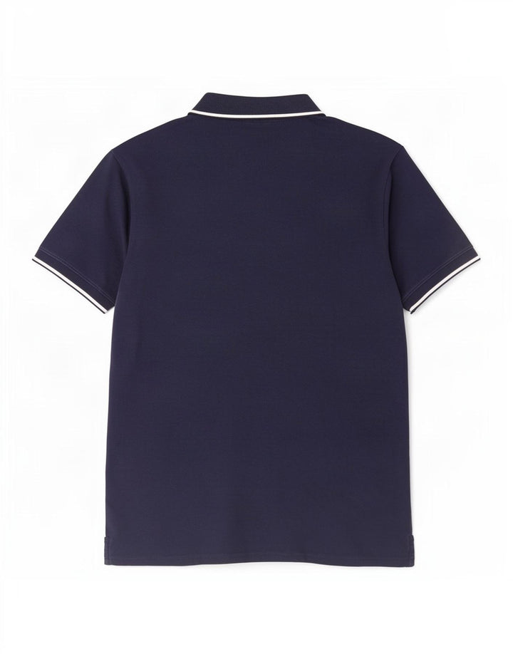 Polo da uomo Lyle & Scott a righe blu navy medie