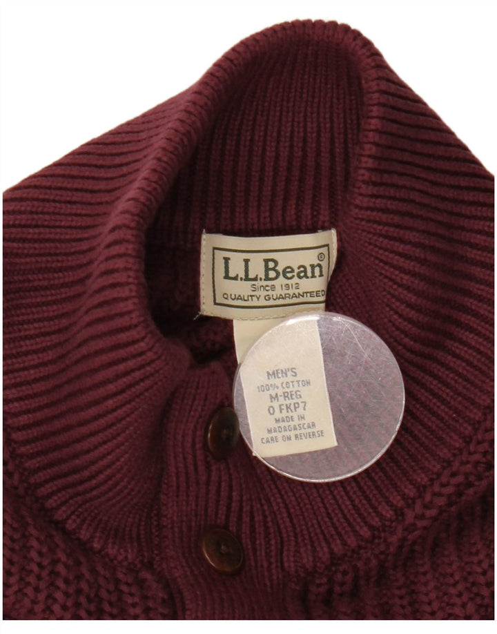 Maglione da uomo L.L.Bean con collo a bottoni in cotone bordeaux medio
