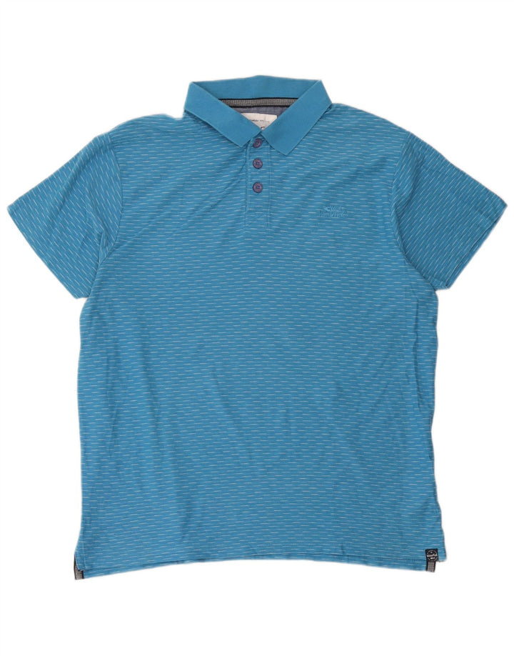 Polo da uomo Weird Fish XL in cotone screziato blu